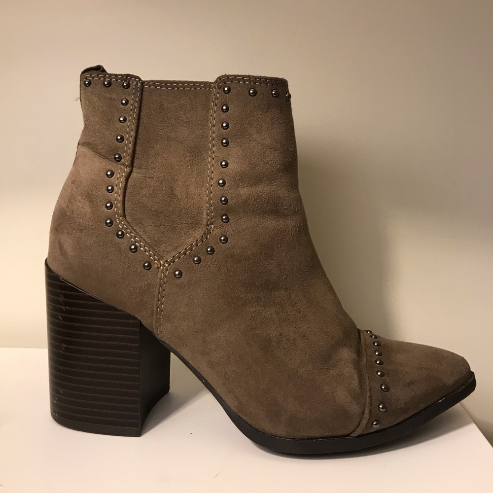 Grey studded booties